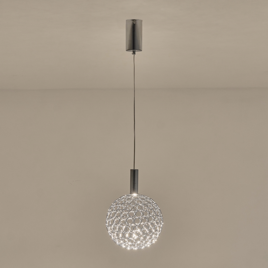 LED Pakabinamas sietynas PERFORATO LED/6,3W/230V 3000K blizgus chromas diametras 20 cm