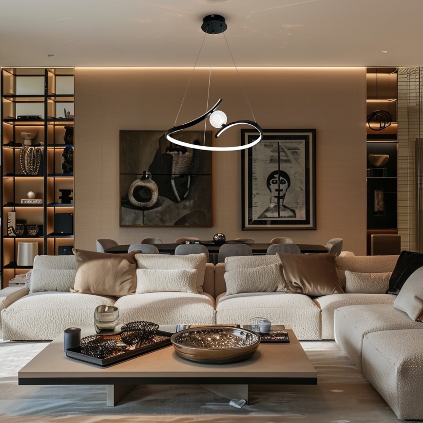LED Pakabinamas sietynas PERLA LED/34W/230V juoda