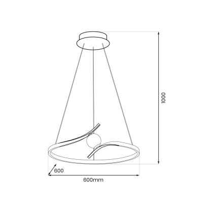 LED Pakabinamas sietynas PERLA LED/34W/230V juoda