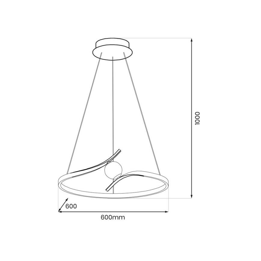LED Pakabinamas sietynas PERLA LED/34W/230V juoda
