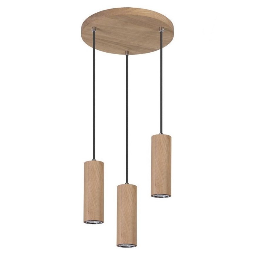 LED Pakabinamas sietynas PIPE 3xGU10/5W/230V matinio ąžuolo
