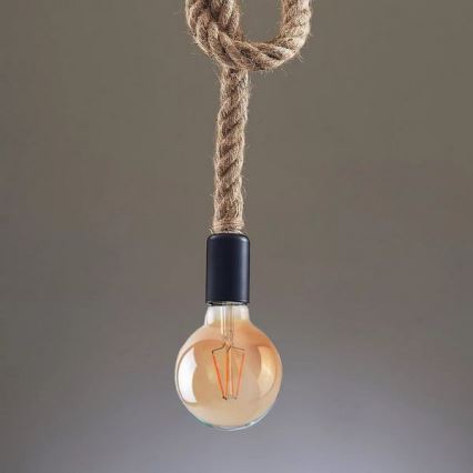 LED Pakabinamas sietynas ROPE 1xE27/8W/230V