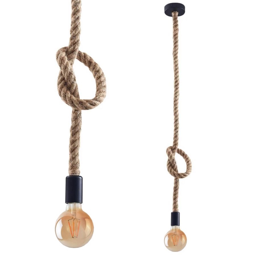 LED Pakabinamas sietynas ROPE 1xE27/8W/230V