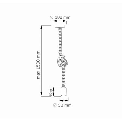 LED Pakabinamas sietynas ROPE 1xE27/8W/230V