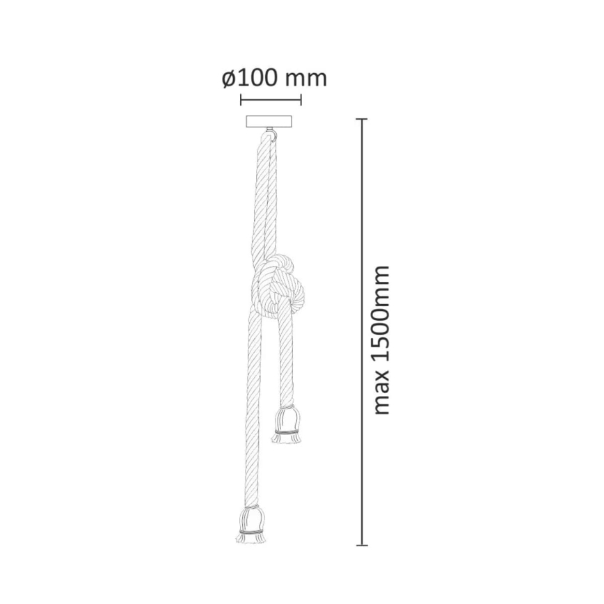 LED Pakabinamas sietynas ROPE 2xE27/10W/230V