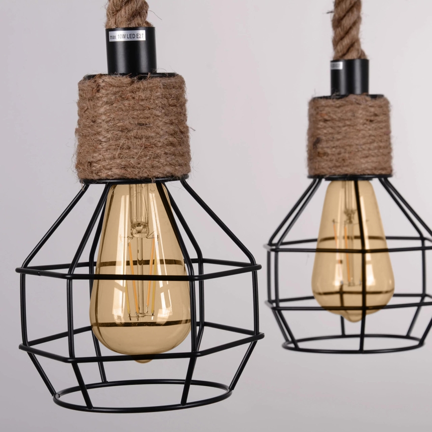 LED Pakabinamas sietynas ROPE ALEGRA 4xE27/10W/230V