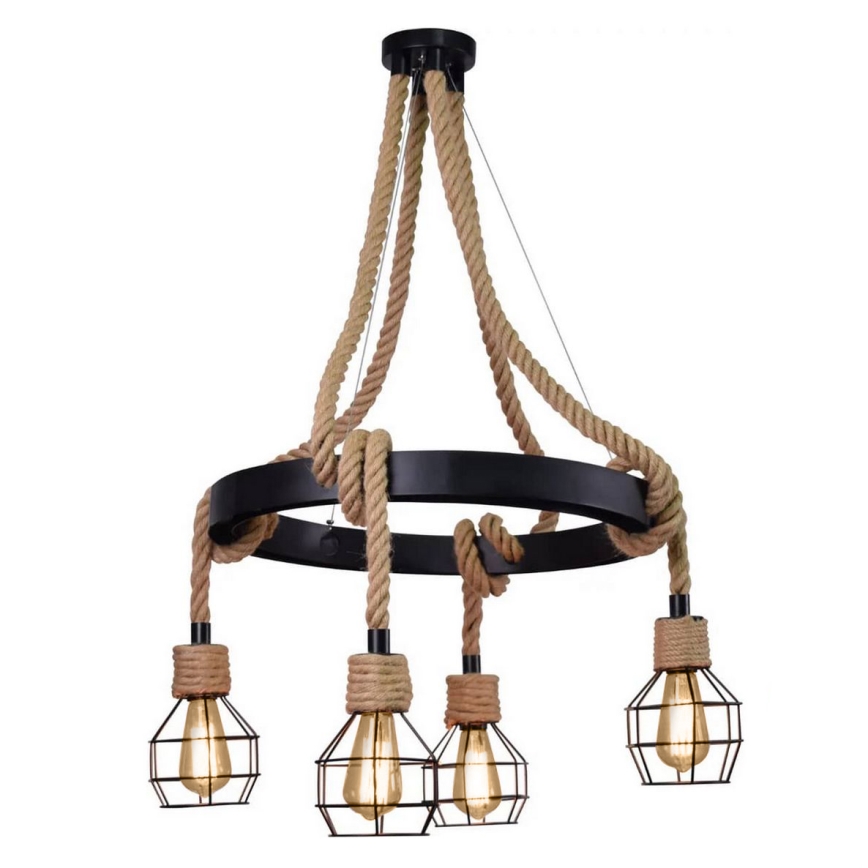 LED Pakabinamas sietynas ROPE ALEGRA 4xE27/10W/230V