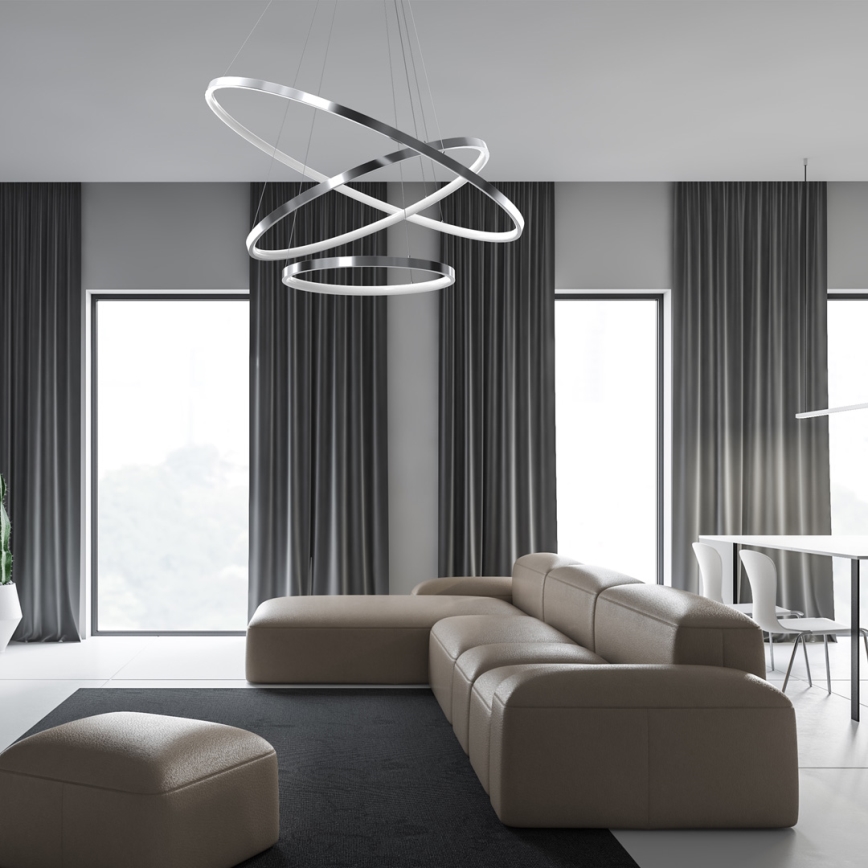 LED Pakabinamas sietynas ROTONDA LED/93W/230V blizgus chromas