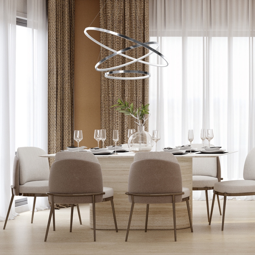 LED Pakabinamas sietynas ROTONDA LED/93W/230V blizgus chromas