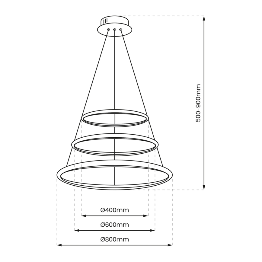 LED Pakabinamas sietynas ROTONDA LED/93W/230V blizgus chromas
