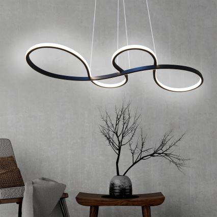 LED Pakabinamas sietynas SALSA LED/38W/230V 4000K juoda