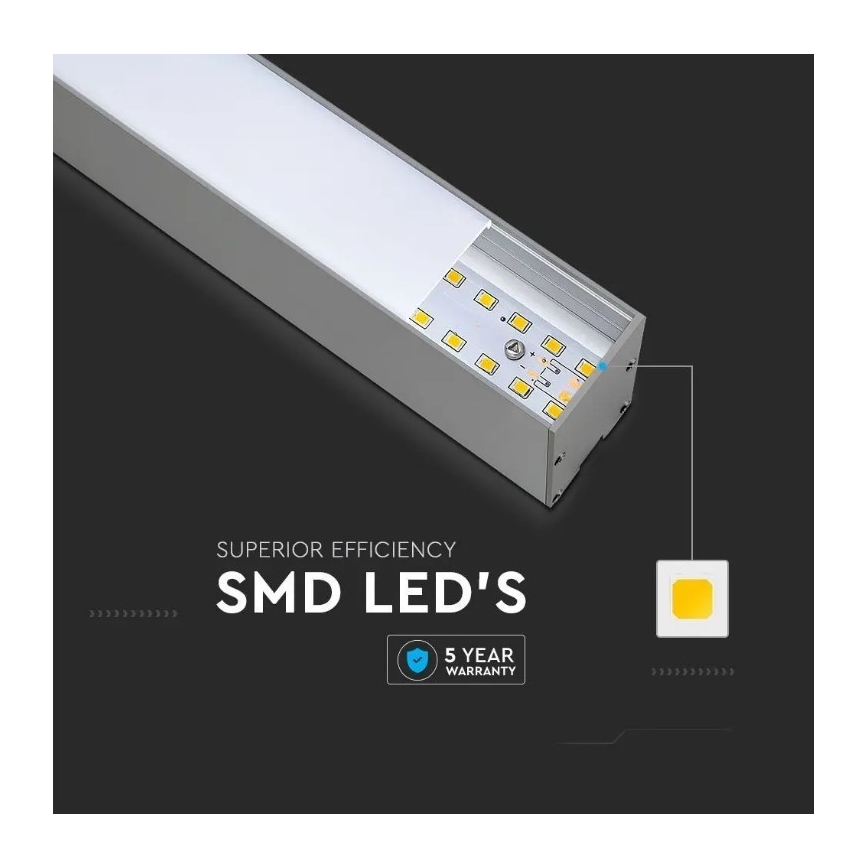 LED Pakabinamas sietynas SAMSUNG CHIP LED/40W/230V 4000K sidabras