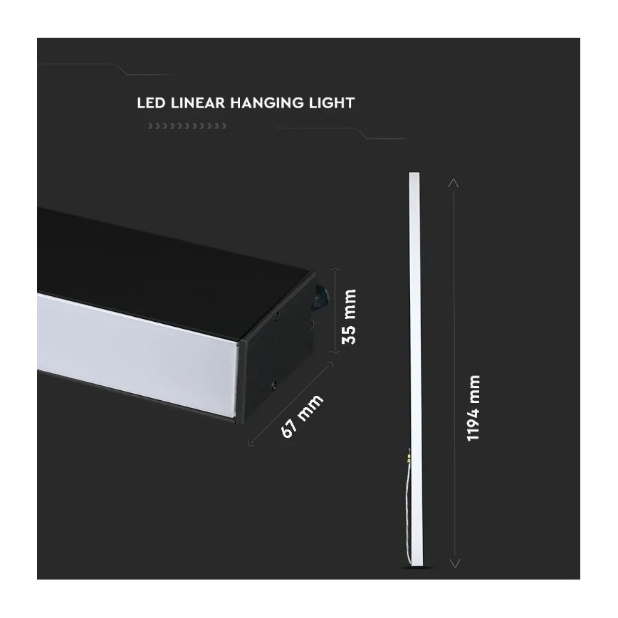 LED Pakabinamas sietynas SAMSUNG CHIP LED/40W/230V 6400K juodas