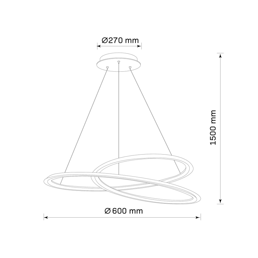 LED Pakabinamas sietynas TANGO LED/44W/230V 4000K diametras 60 cm juoda