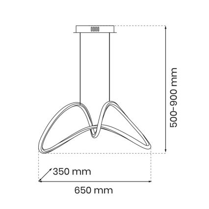 LED Pakabinamas sietynas TESORO LED/48W/230V aukso