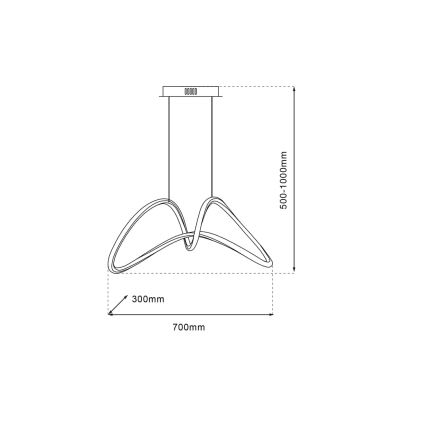 LED Pakabinamas sietynas TESORO LED/48W/230V blizgus chromas