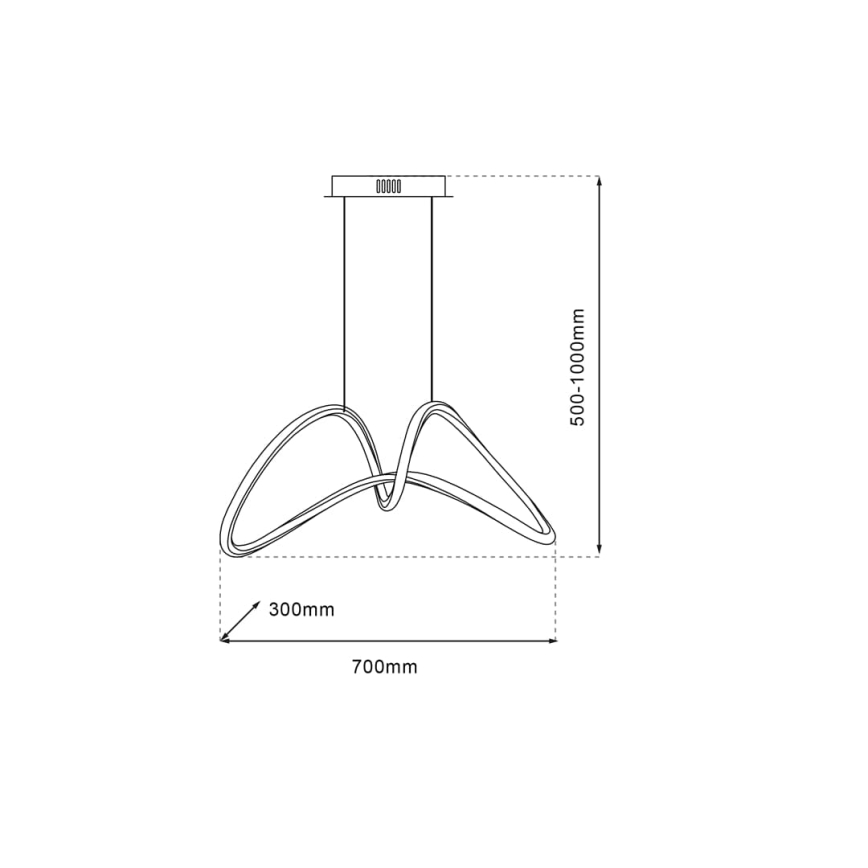 LED Pakabinamas sietynas TESORO LED/48W/230V blizgus chromas