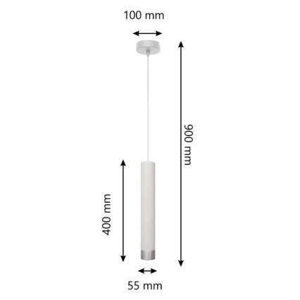 LED Pakabinamas sietynas TUBA 1xGU10/4,8W/230V baltas/matinis chromas