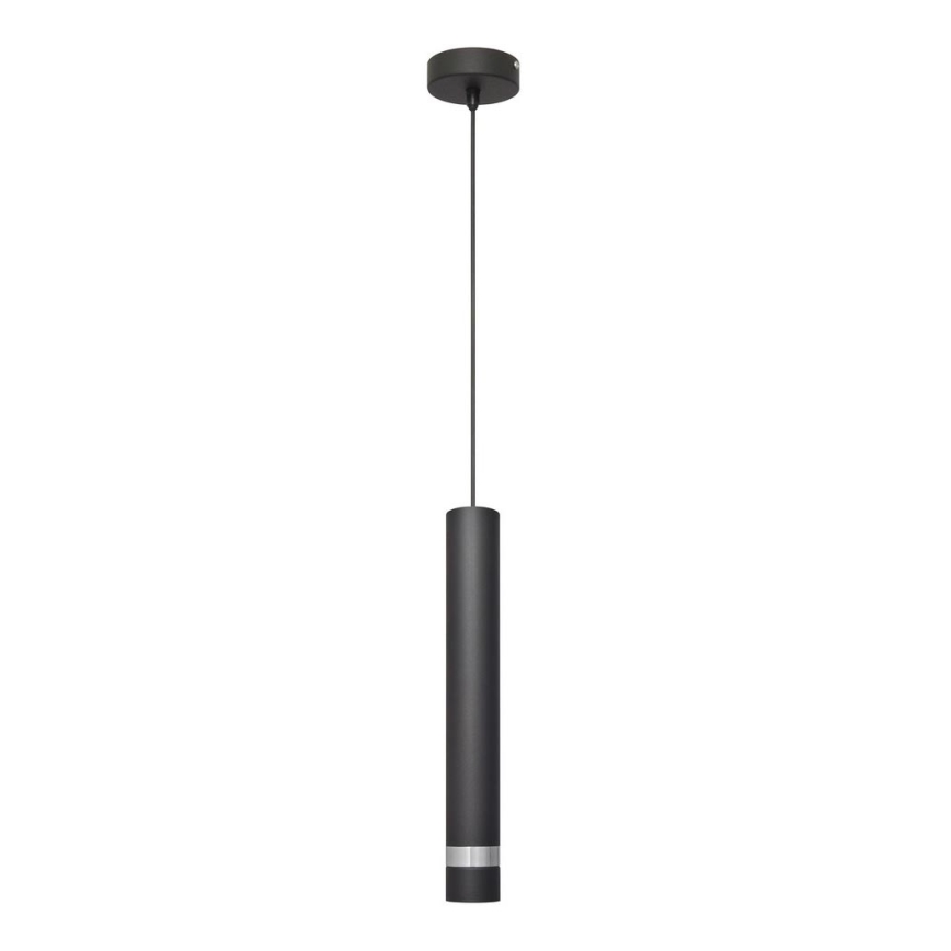 LED Pakabinamas sietynas TUBA 1xGU10/4,8W/230V juoda/blizgus chromas