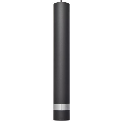 LED Pakabinamas sietynas TUBA 1xGU10/4,8W/230V juoda/blizgus chromas