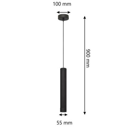 LED Pakabinamas sietynas TUBA 1xGU10/4,8W/230V juodas
