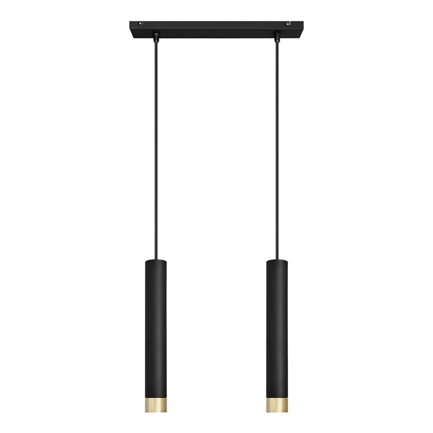 LED Pakabinamas sietynas TUBA 2xGU10/4,8W/230V juodas/aukso