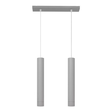 LED Pakabinamas sietynas TUBA 2xGU10/4,8W/230V pilkas