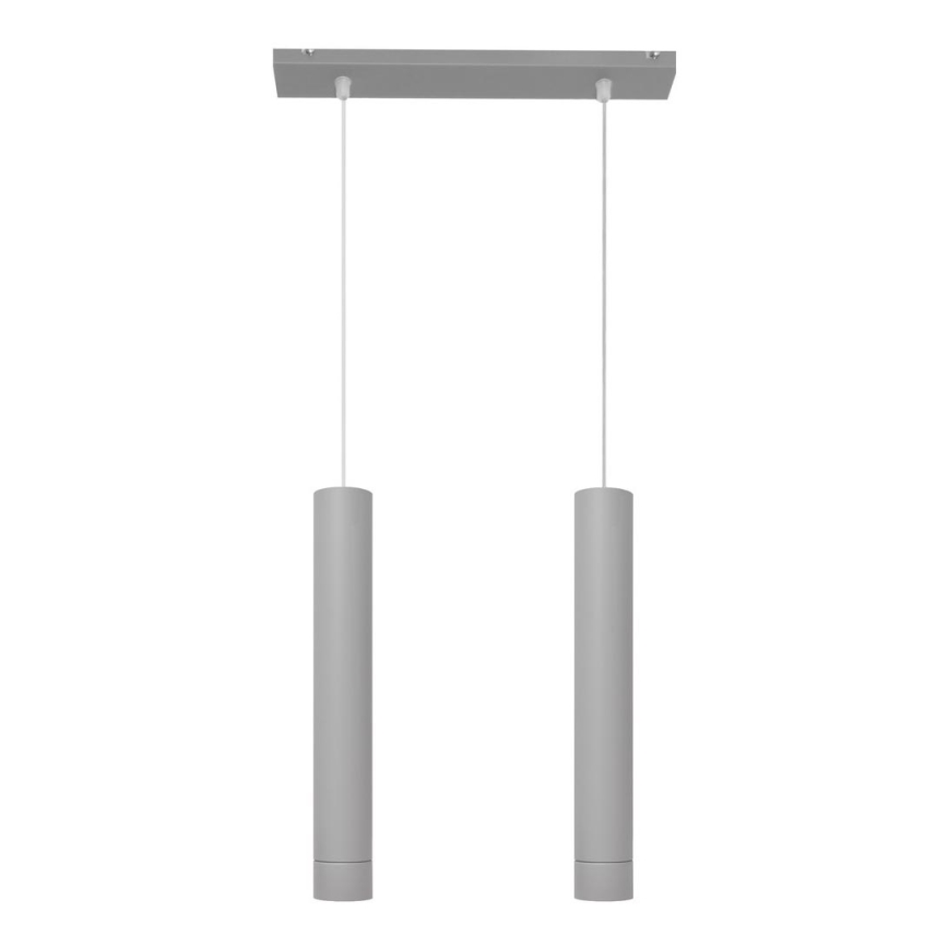 LED Pakabinamas sietynas TUBA 2xGU10/4,8W/230V pilkas