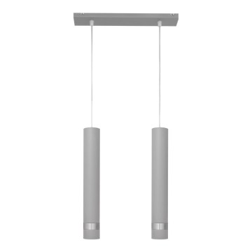 LED Pakabinamas sietynas TUBA 2xGU10/4,8W/230V pilkas/matinis chromas