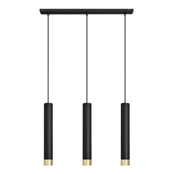 LED Pakabinamas sietynas TUBA 3xGU10/4,8W/230V juodas/aukso