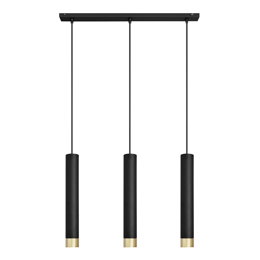 LED Pakabinamas sietynas TUBA 3xGU10/4,8W/230V juodas/aukso