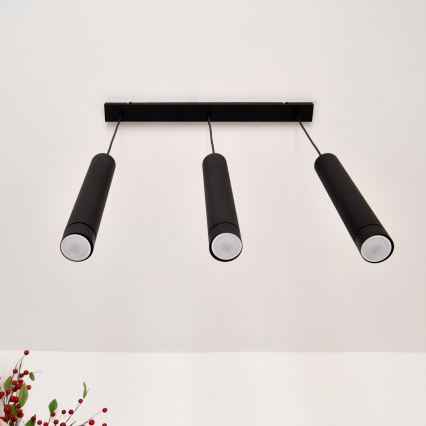 LED Pakabinamas sietynas TUBA 3xGU10/4,8W/230V juodas