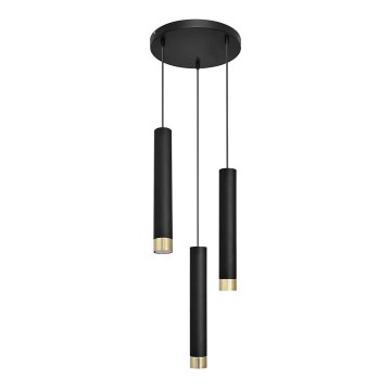 LED Pakabinamas sietynas TUBA 3xGU10/6,5W/230V juodas/aukso