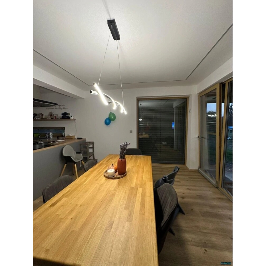 LED Pakabinamas sietynas TWIST LED/37W/230V 4000K 120 cm juoda