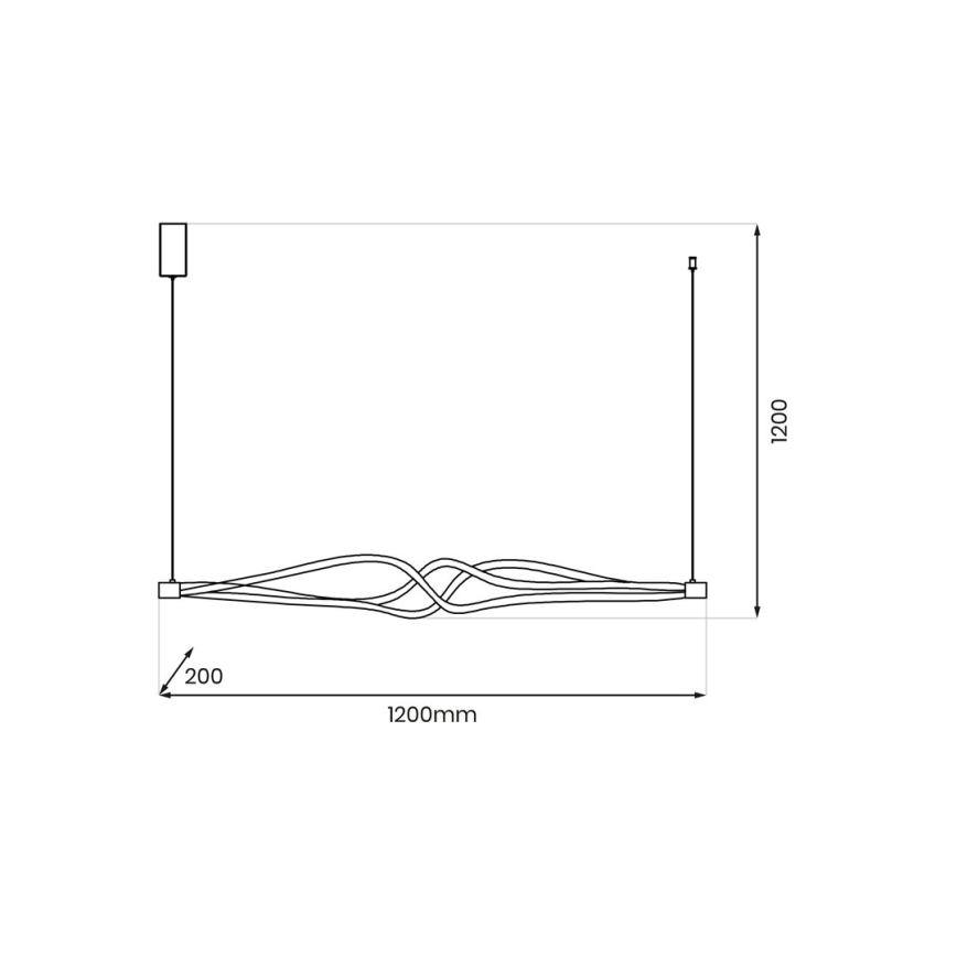 LED Pakabinamas sietynas TWISTER LED/56W/230V juoda