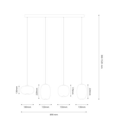 LED Pakabinamas sietynas VASO LED/15W/230V auksas/dūminis