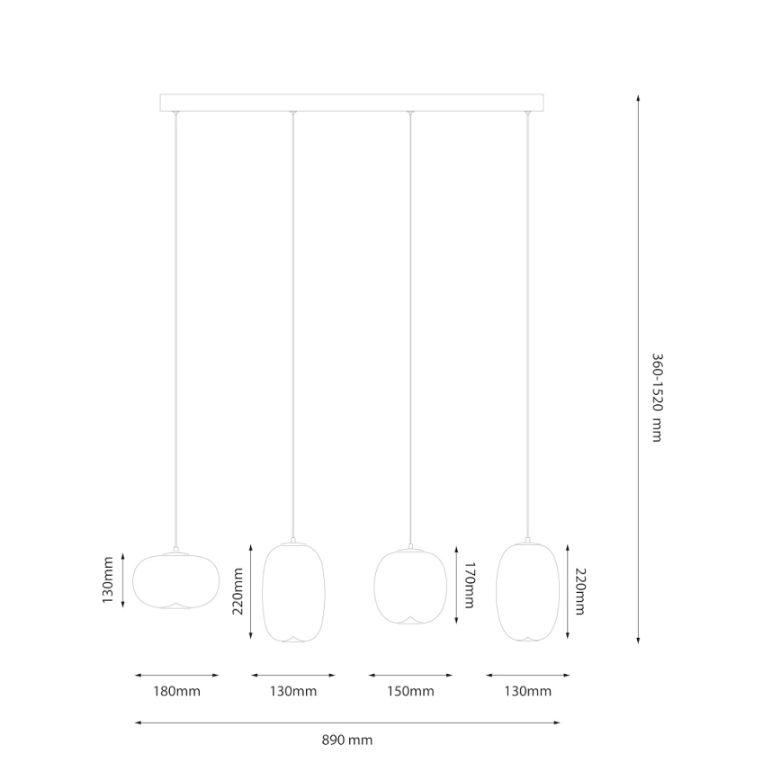 LED Pakabinamas sietynas VASO LED/15W/230V auksas/dūminis