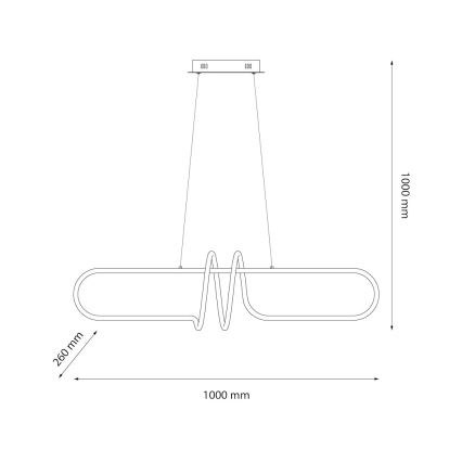 LED Pakabinamas sietynas VERTIGO LED/54W/230V juoda