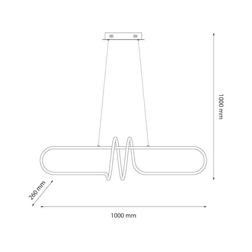 LED Pakabinamas sietynas VERTIGO LED/54W/230V juoda