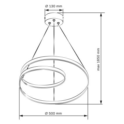 LED Pakabinamas sietynas ZEFIRA LED/40W/230V 4000K diametras 50 cm blizgus chromas