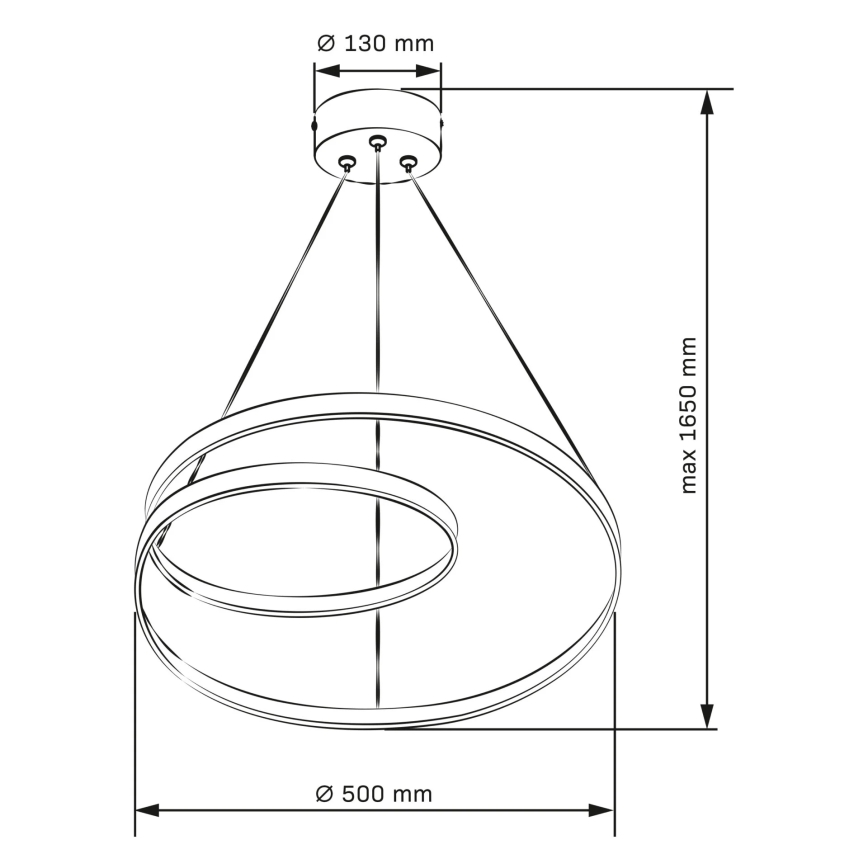 LED Pakabinamas sietynas ZEFIRA LED/40W/230V 4000K diametras 50 cm blizgus chromas