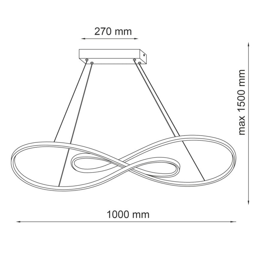 LED Pakabinamas sietynas ZUMBA LED/50W/230V auksas
