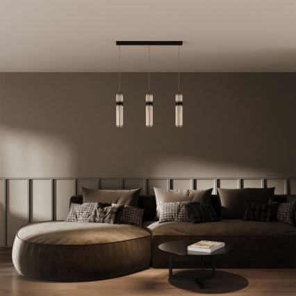 LED pakabinamas šviestuvas AMBIENTE ant laido 3xLED/6W/230V 3000/4000/6000K juodas