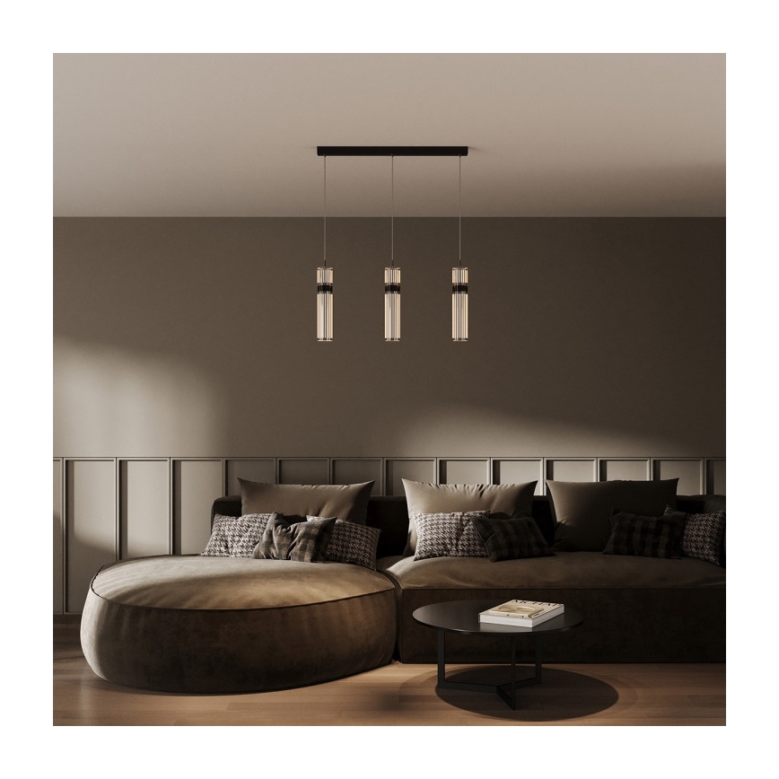 LED pakabinamas šviestuvas AMBIENTE ant laido 3xLED/6W/230V 3000/4000/6000K juodas