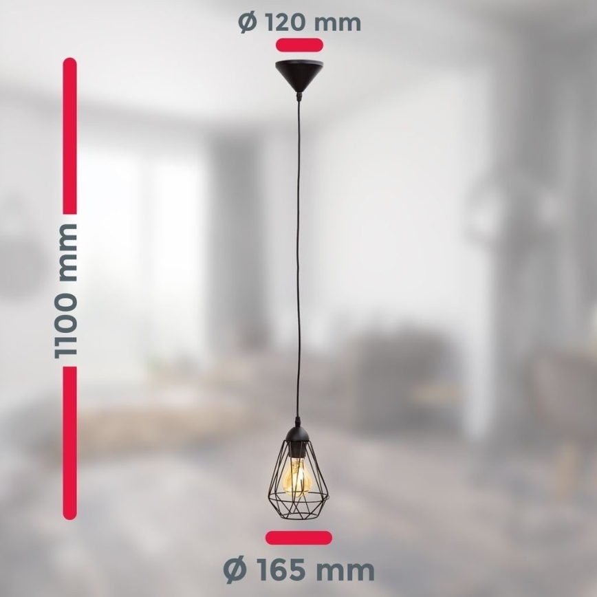 LED pakabinamas šviestuvas ant laido 1xE27/6,5W/230V 2500K juodas