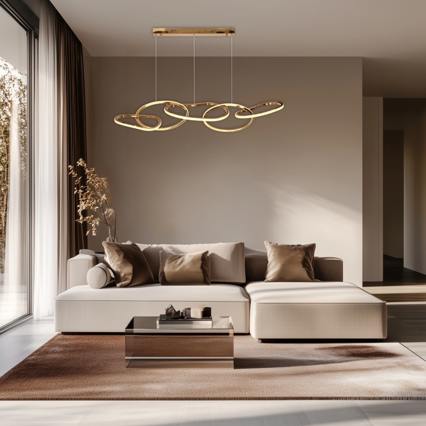 LED pakabinamas šviestuvas ant laido ANNELI LED/45W/230V 125 cm auksinis