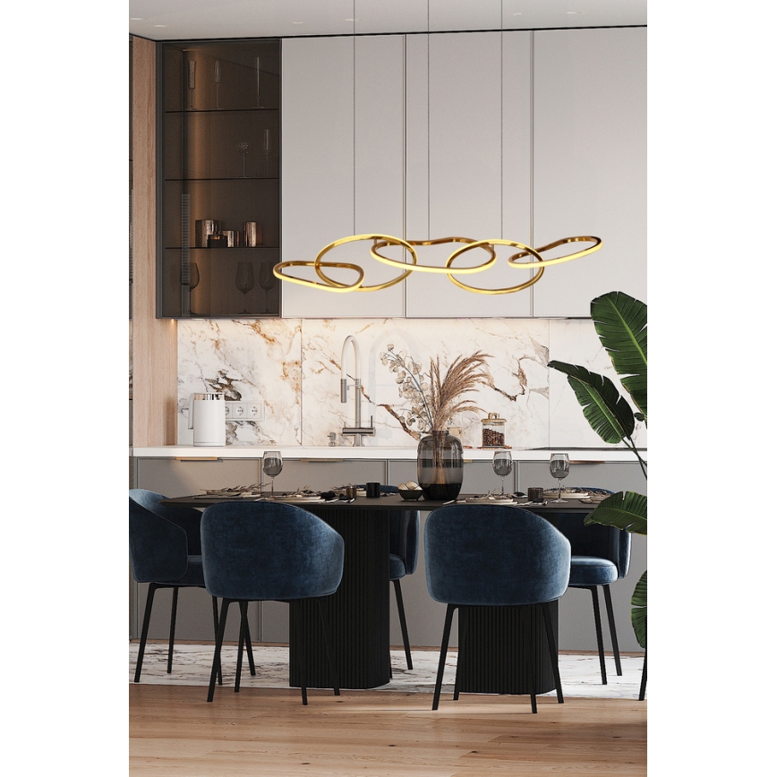 LED pakabinamas šviestuvas ant laido ANNELI LED/45W/230V 125 cm auksinis