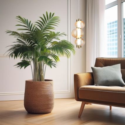 LED pakabinamas šviestuvas ant laido BOLLA LED/12W/230V, Ø 16 cm, auksinis / dūminis smėlinis