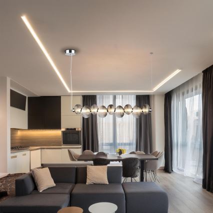 LED pakabinamas šviestuvas ant laido BOLLA LED/32W/230V blizgus chromas/dūminė pilka