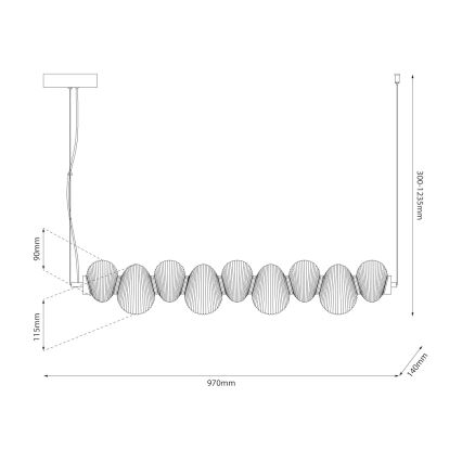 LED pakabinamas šviestuvas ant laido BOLLA LED/32W/230V blizgus chromas/dūminė pilka